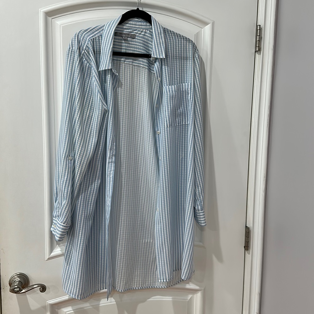 Marc New York Andrew Mark see through bottom down long shirt size XL